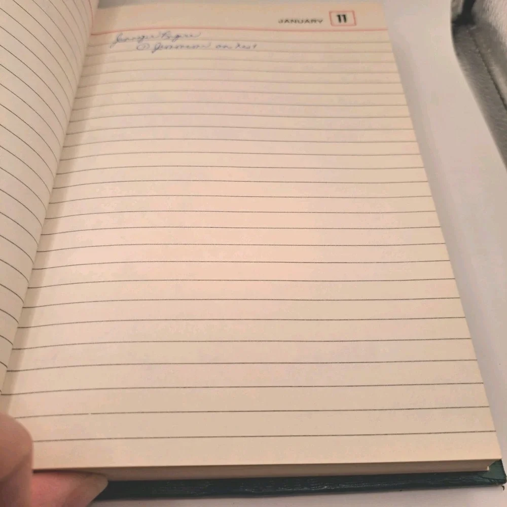 Vintage Wilson Jones Standard Diary Daily Reminder U387 Green Hardcover 1977 USA